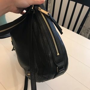 Like New ! Genuine black pebble leather. MK!
